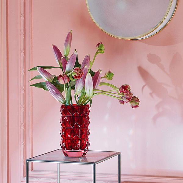 Baccarat Louxor Red Round Vase